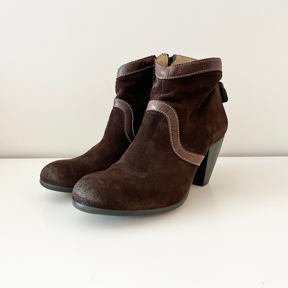 Fly London Brown Suede Heeled Ankle Booties – Western-Inspired Boho Chic, EU41 - Picture 7 of 16